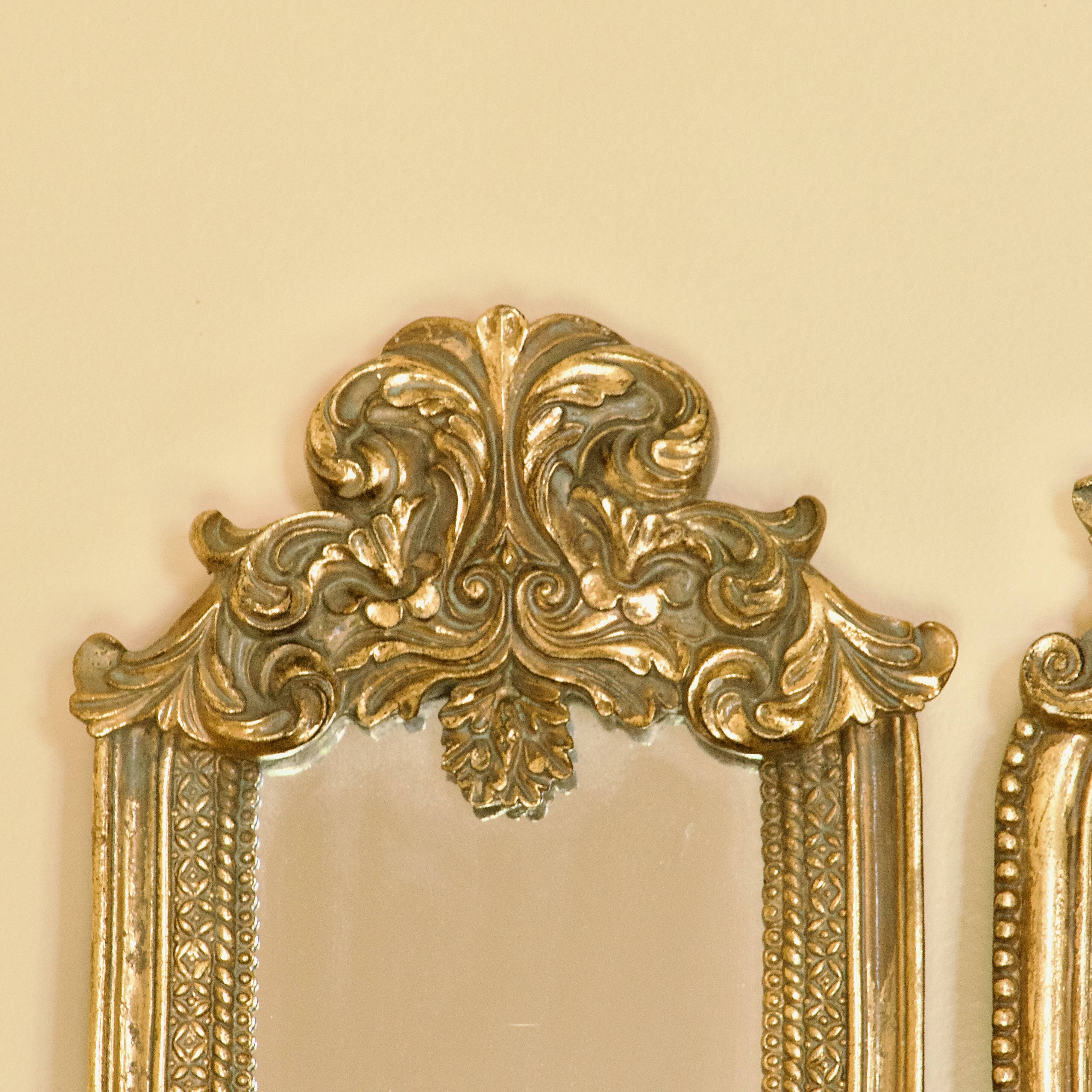 19th century Baroque Rococo gilded mirror triptych