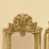 19th century Baroque Rococo gilded mirror triptych