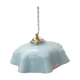 Old suspension lamp opaline blue hexagonal Art Deco 1930 TBE Ø 26.3 cm