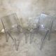 Pair of transparent polycarbonate chairs