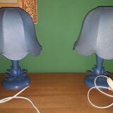 Ensemble de deux lampes et suspension vintage