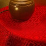 Pair of wooden ball lamps 1960 parchment lampshades electric redone 33x17