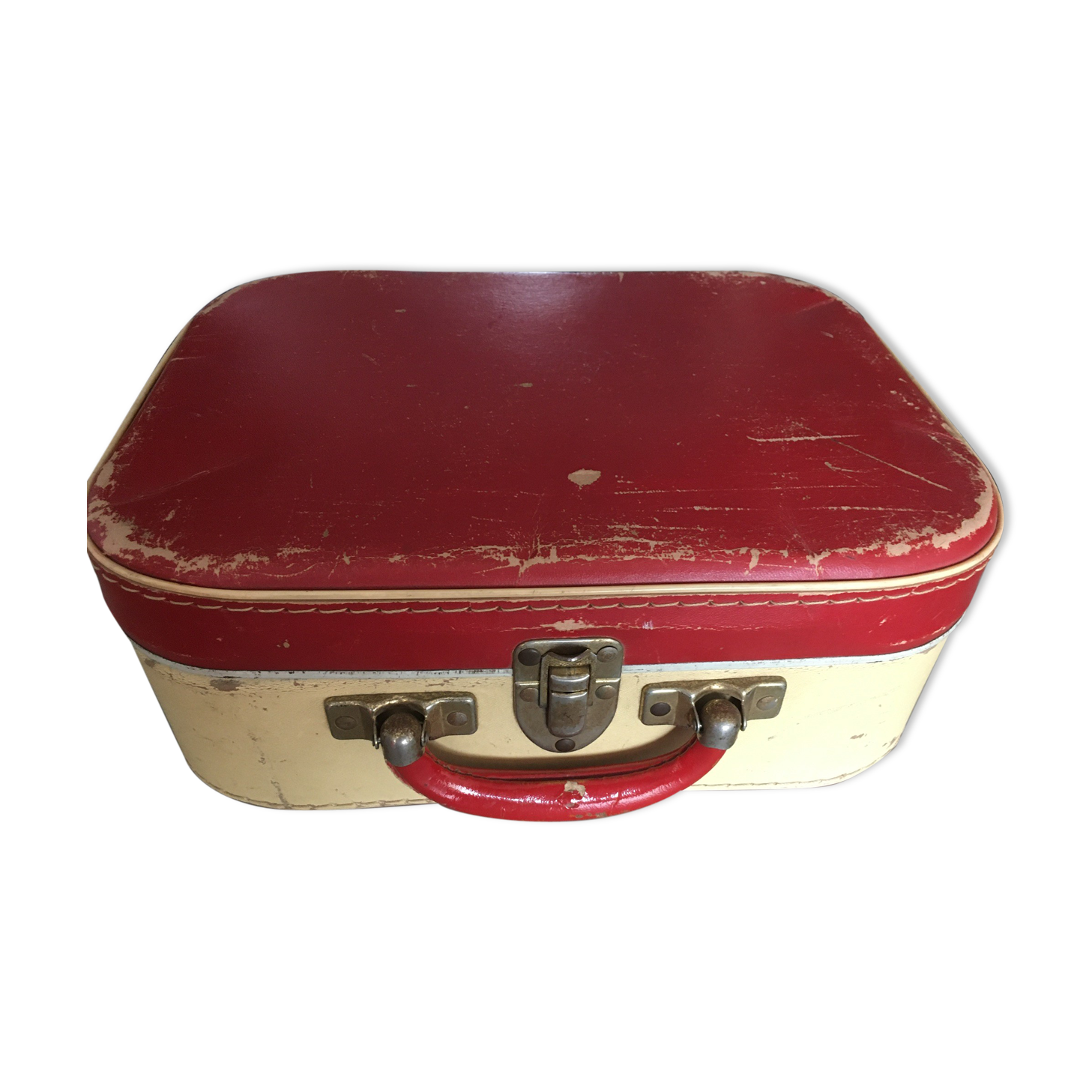 Authentic cardboard suitcase from the 60s