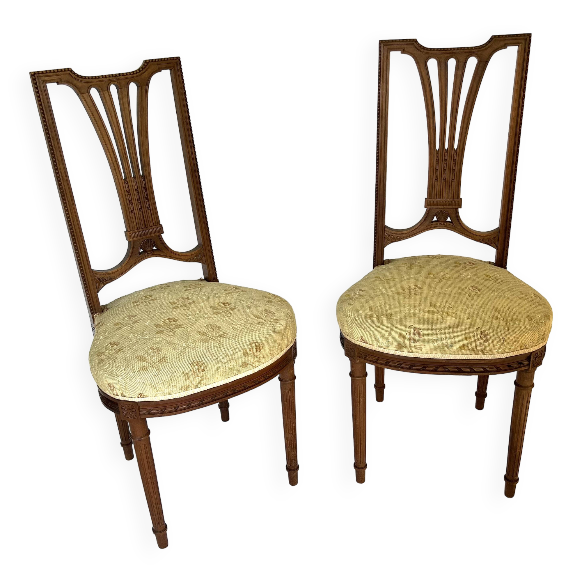 Pair of Louis XVI style side chairs