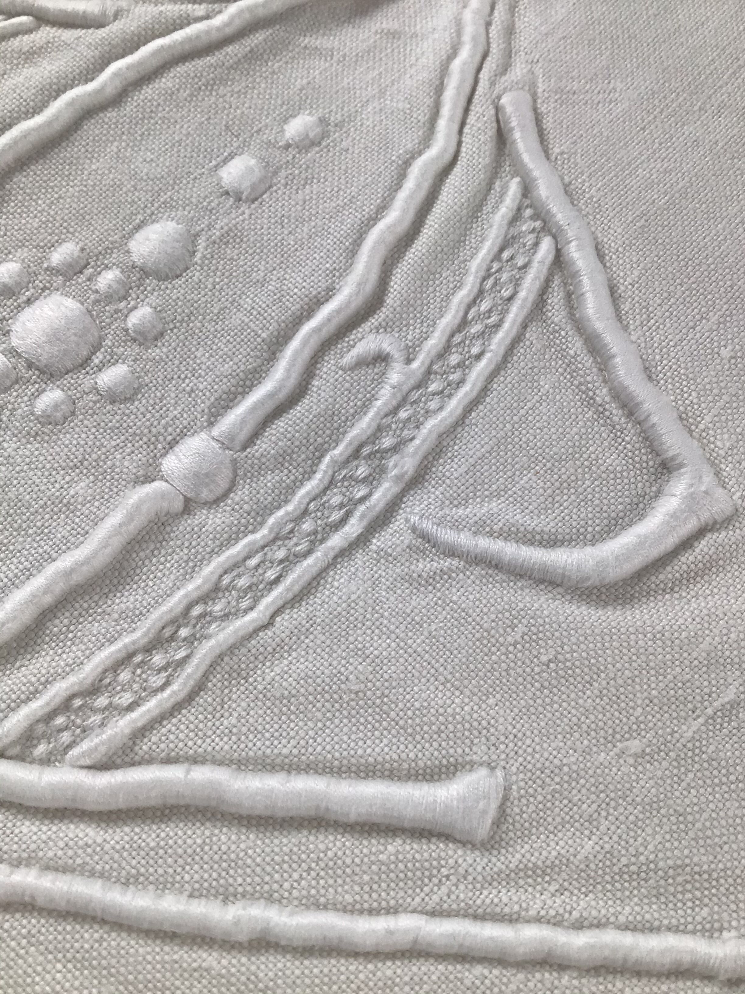 JP embroidered sheet highlighted wide bumblebee dot triangles