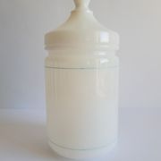 Old cotton bathroom pot in vintage opal year 1970
