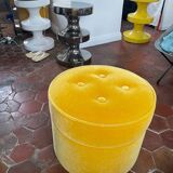 India Mahdavi velvet pouffe stool