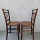 Set of 4 antique bistro chairs canned seats