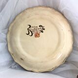 Decorative plate earthenware of Salins France decoration of Aligne