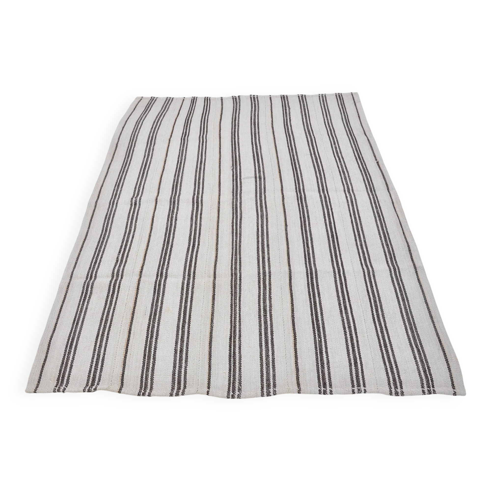 Vintage Anatolian Striped Hemp Kilim Rug, Reference 3665