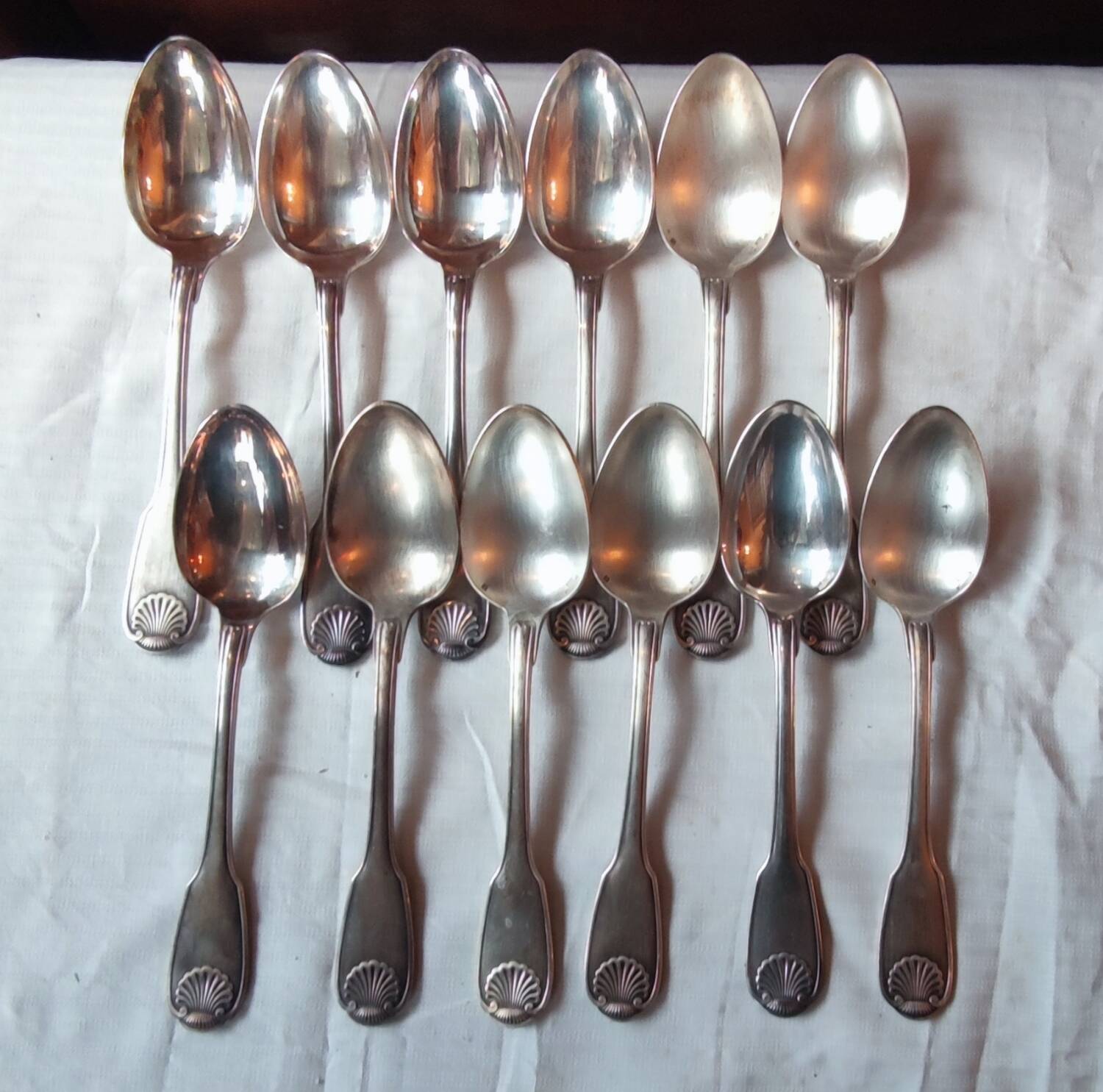 Old Christofle 57-piece shell model cutlery set