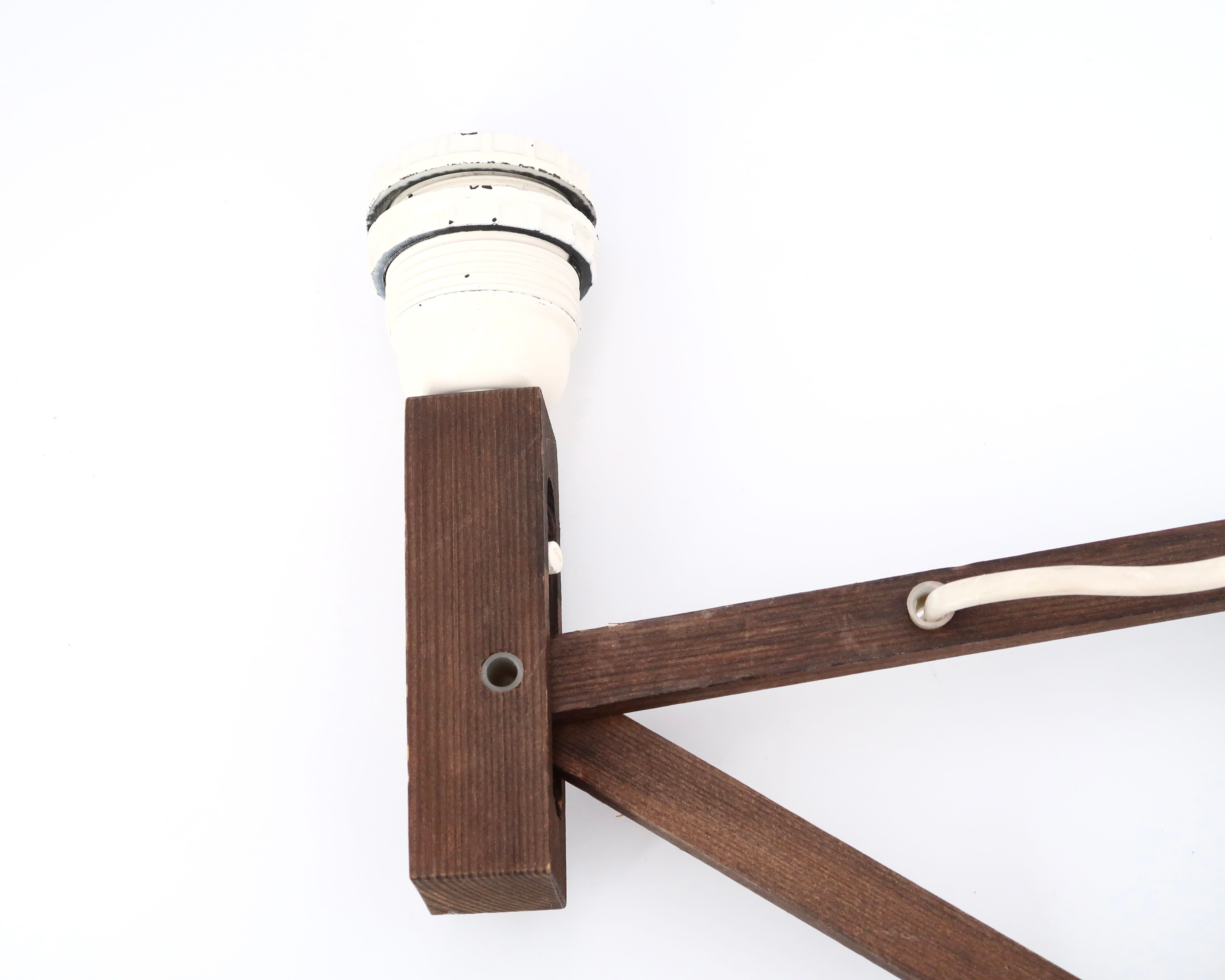 Extendable wooden wall lamp by Translandia, 70s