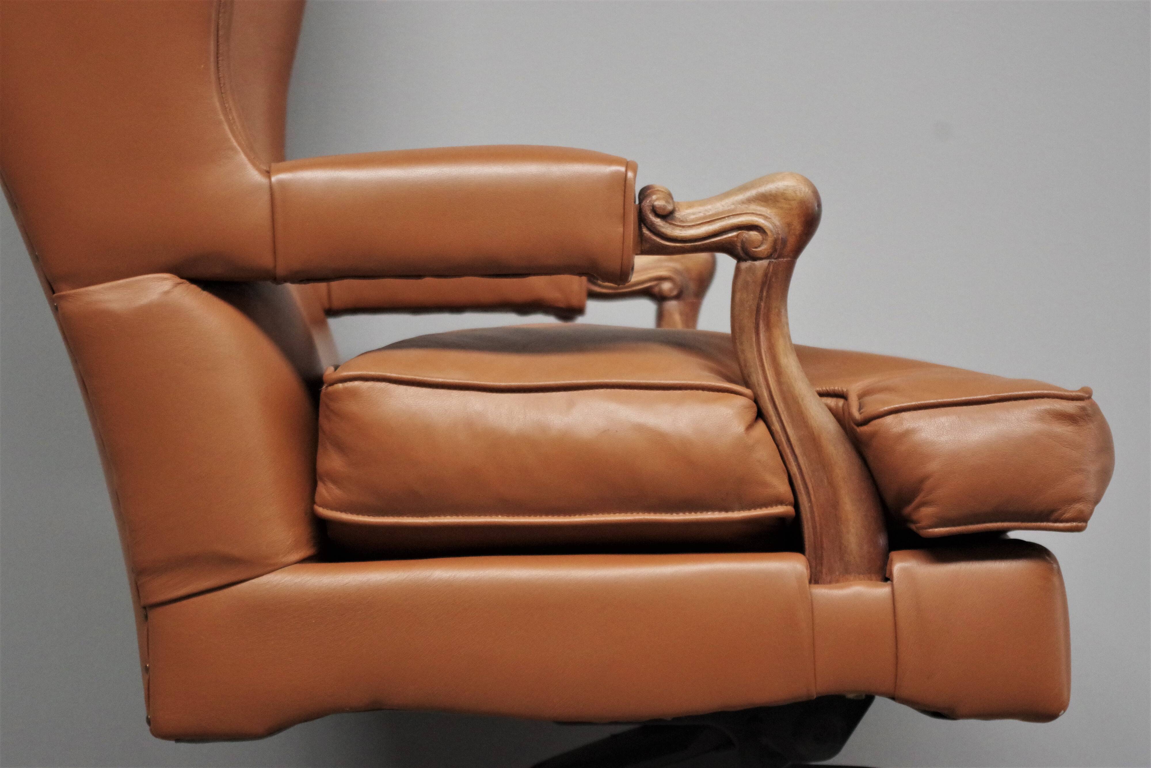 Leather office chair by Fior, 1980