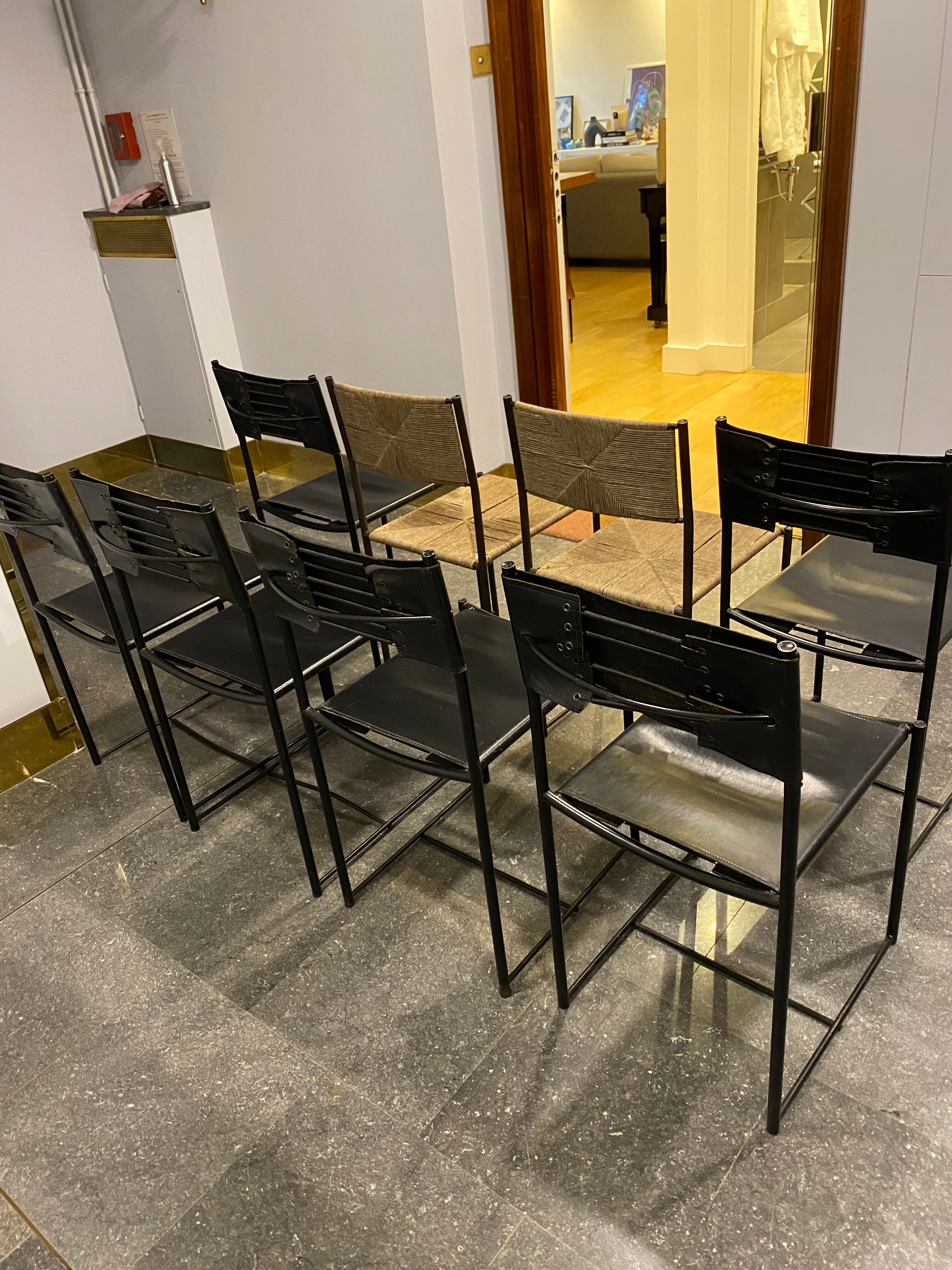 8 spaghetti chairs "101" by Giandomenico Belotti, Alias