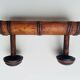 Wooden wall-mounted coat rack with two hooks