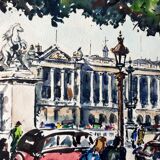 André Duculty (1912-1990) Watercolor on paper "Pont Alexandre III à Paris" Signed lower left