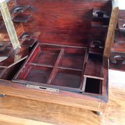 Old-fashioned glass liquor cellar and St Louis crystal decanters