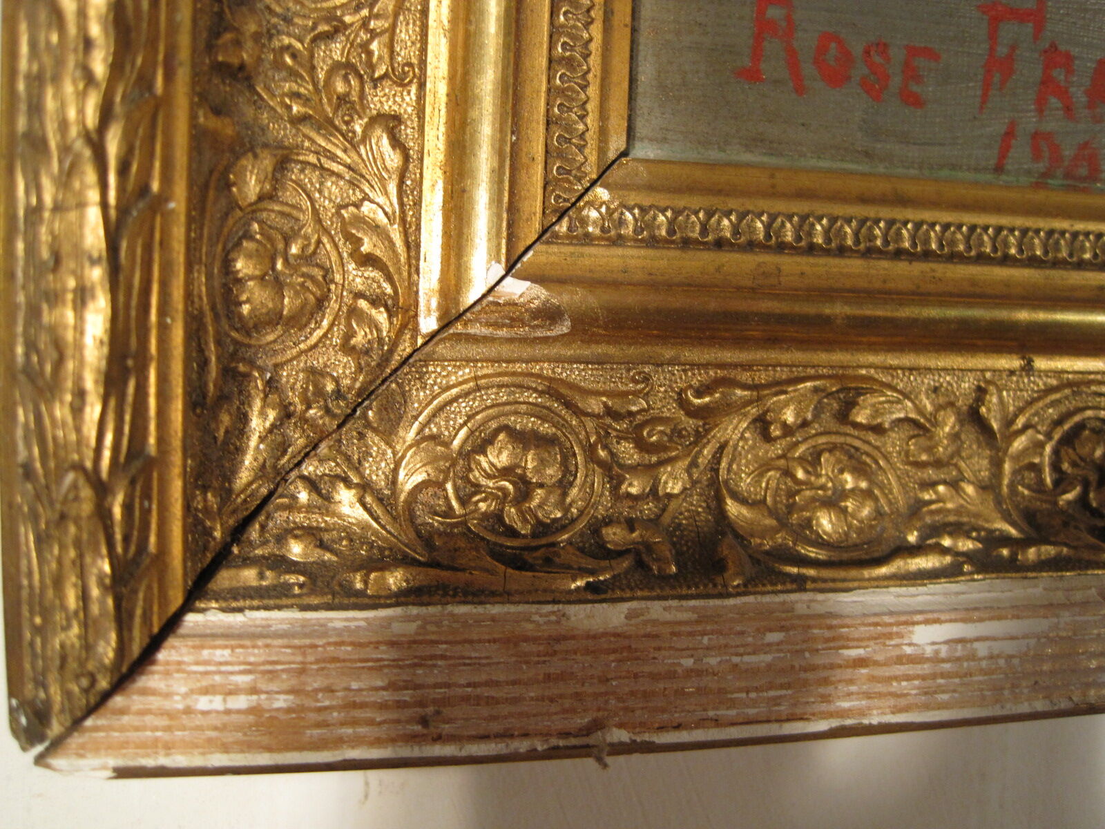 Peinture huile sur toile fleurs clématites signé François Rose 1904