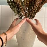 White frosted glass vase