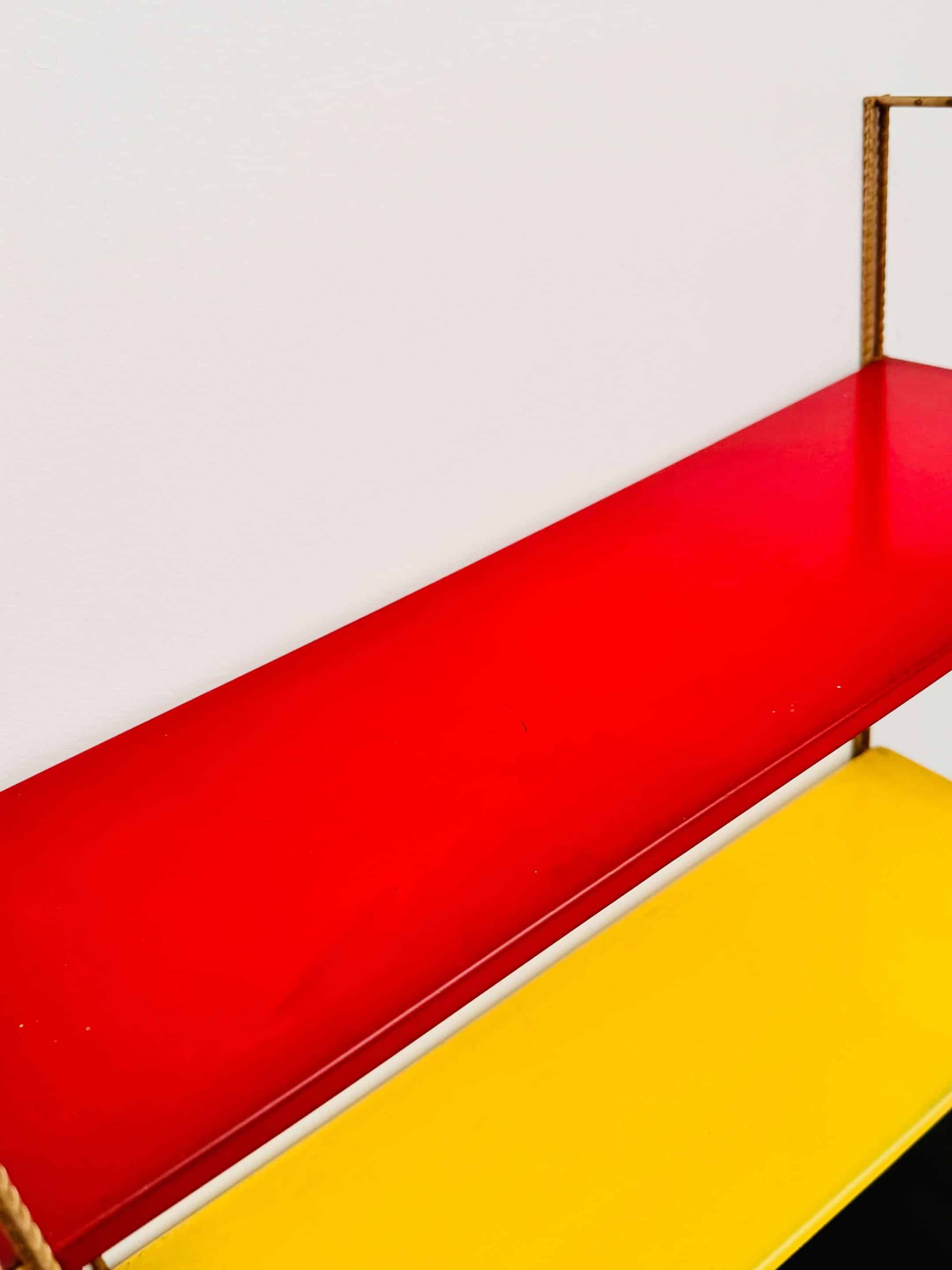 Vintage metal string shelf, around 1960.