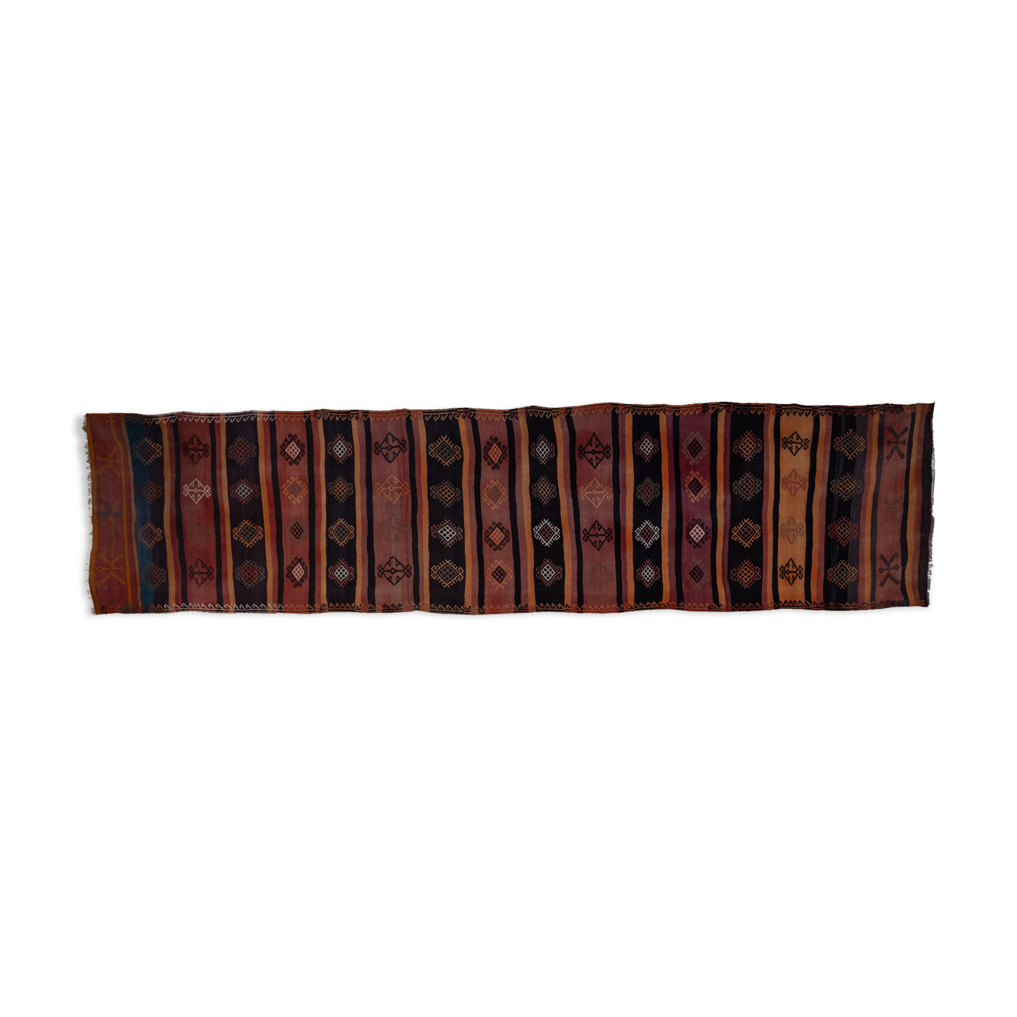 Vintage Extra Long Turkish Kurdish Runner Rug 123 x 521 cm