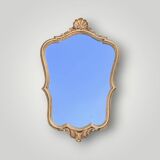 Vintage shell mirror in golden resin - 52 x 33 cm