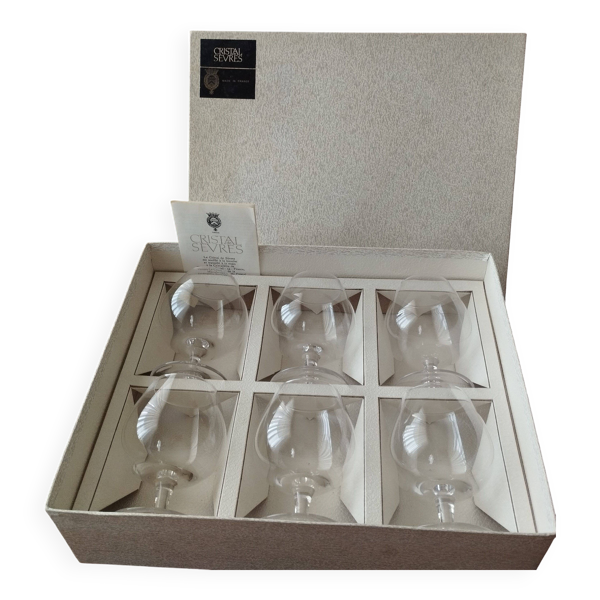 6 verres à cognac en cristal de Sèvres