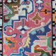 1960s Wool Rug with Vibrant Geometric Abstract Pattern