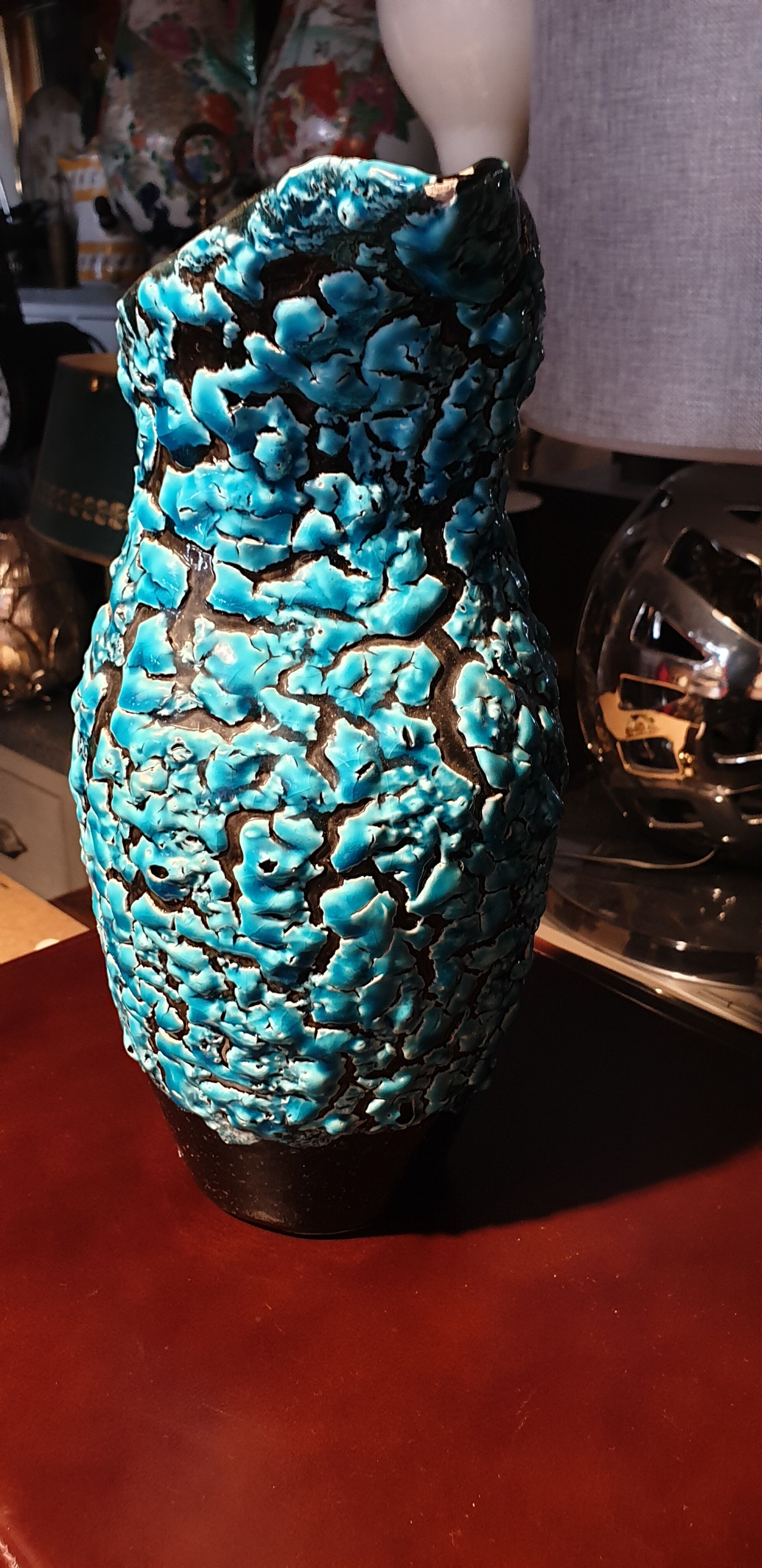 Turquoise blue vintage pitcher