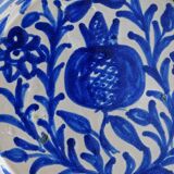 Assiette Fajalauza bleue espagnole ancienne à motif de grenade