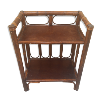 Table de chevet en rotin vintage