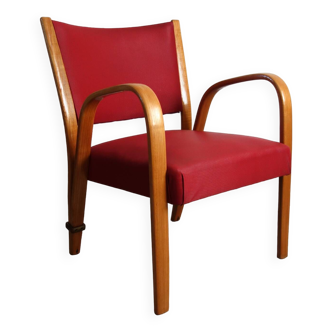 "Bow wood" armchair for Steiner in curved wood from the 1950s