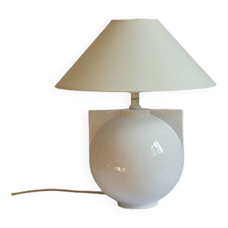 Racket white ceramic lamp base, Ikea, 1989
