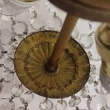 Plafonnier en cristal et laiton. Espagne, années 1950.