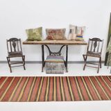 3x10 Rug For Hallway Red & Brown Vintage Kilim Runner Rug, 88x301Cm SK32981
