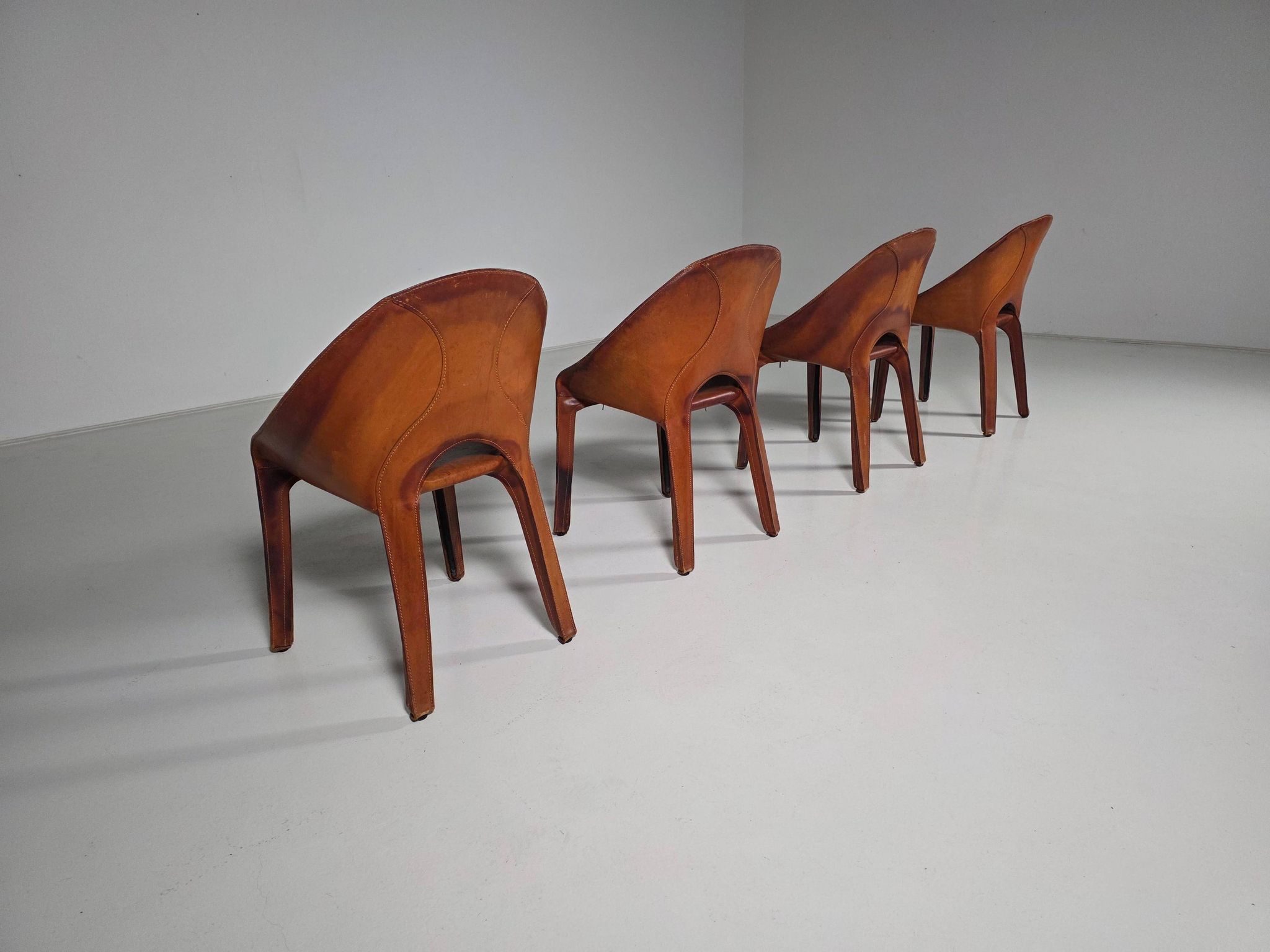 Set of four "Lira e Liuto" chairs by Mario Bellini for Cassina, Italy, 1980s.