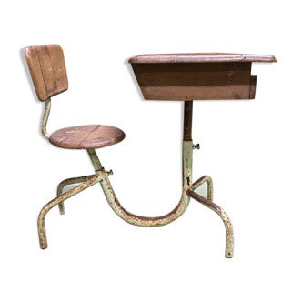1950s schoolboy desk - seat and adjustable tray