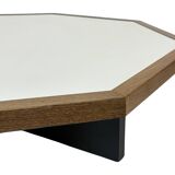 Table basse vintage design octogone années 1970 octogone wengé