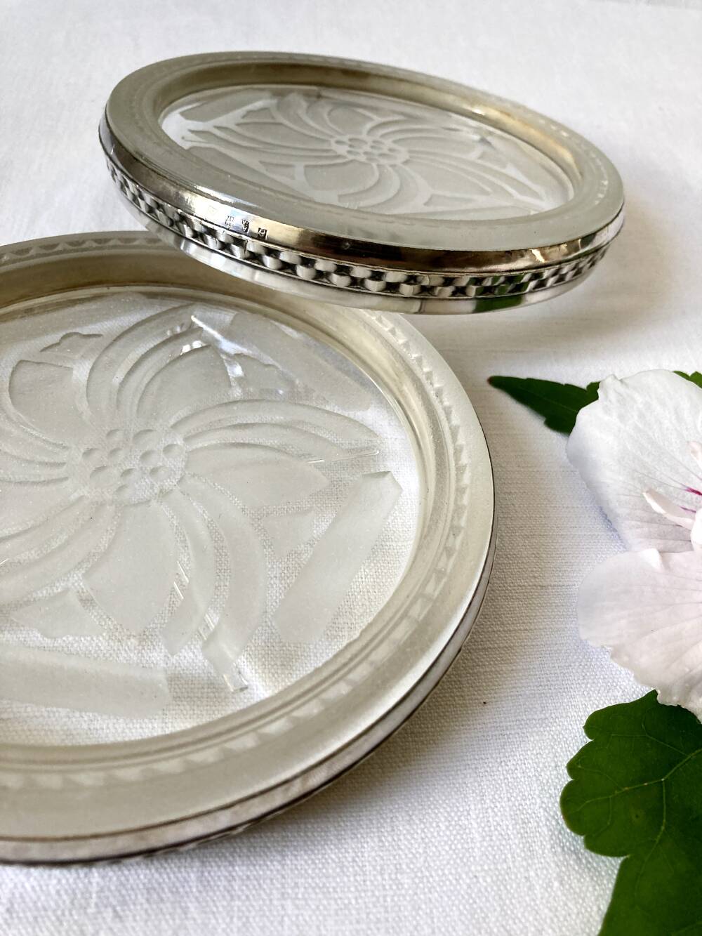 Pair of Art Deco coasters, 1930s