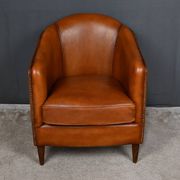 Pair of Solange club armchairs in sheepskin leather – reproduction