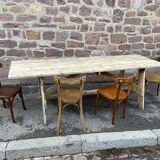 Large country farm table 240 cm in raw natural wood brewery fir