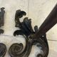 Beautiful pair of bronze andirons - 19th century
