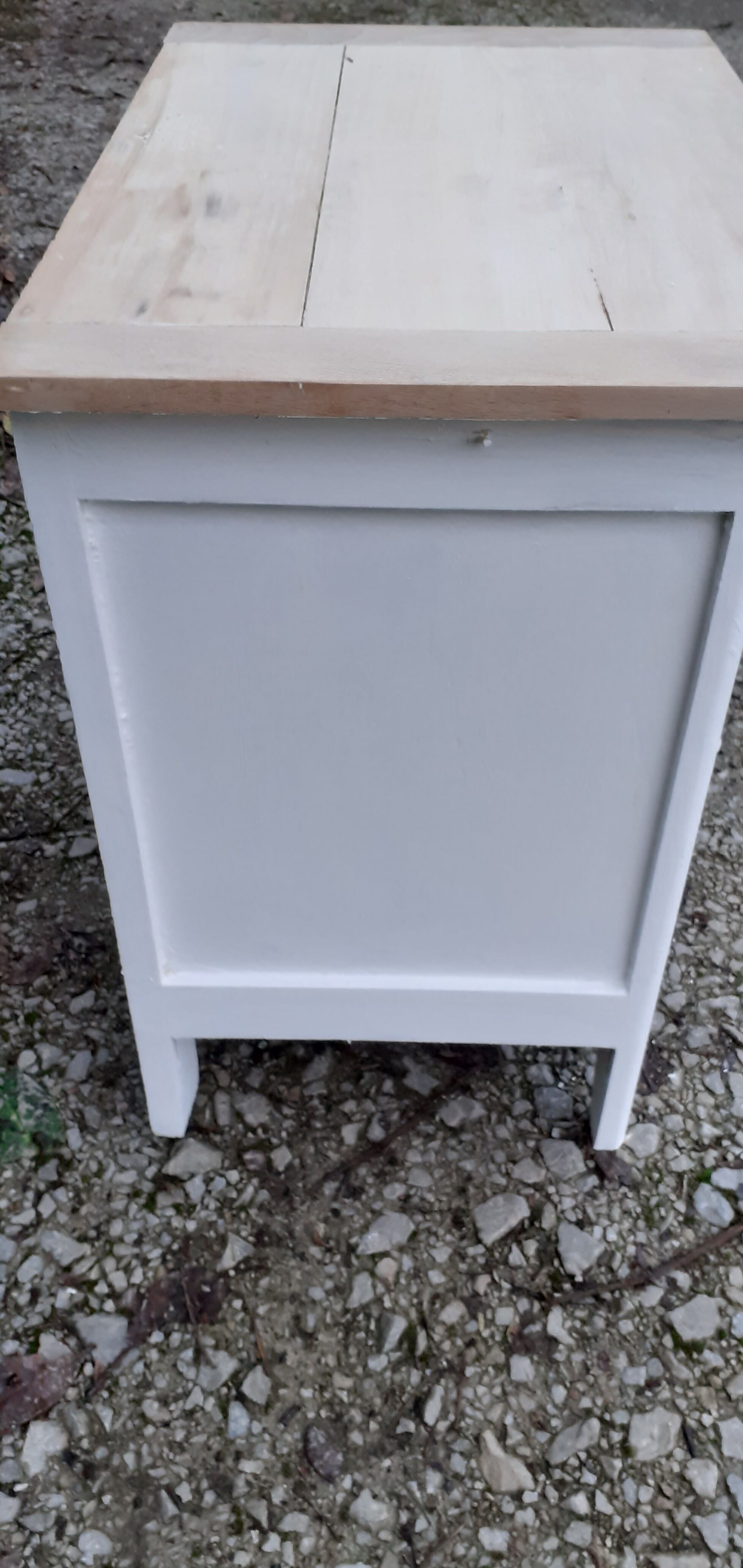 Parisian sideboard 1 door 1 drawer white and raw wood