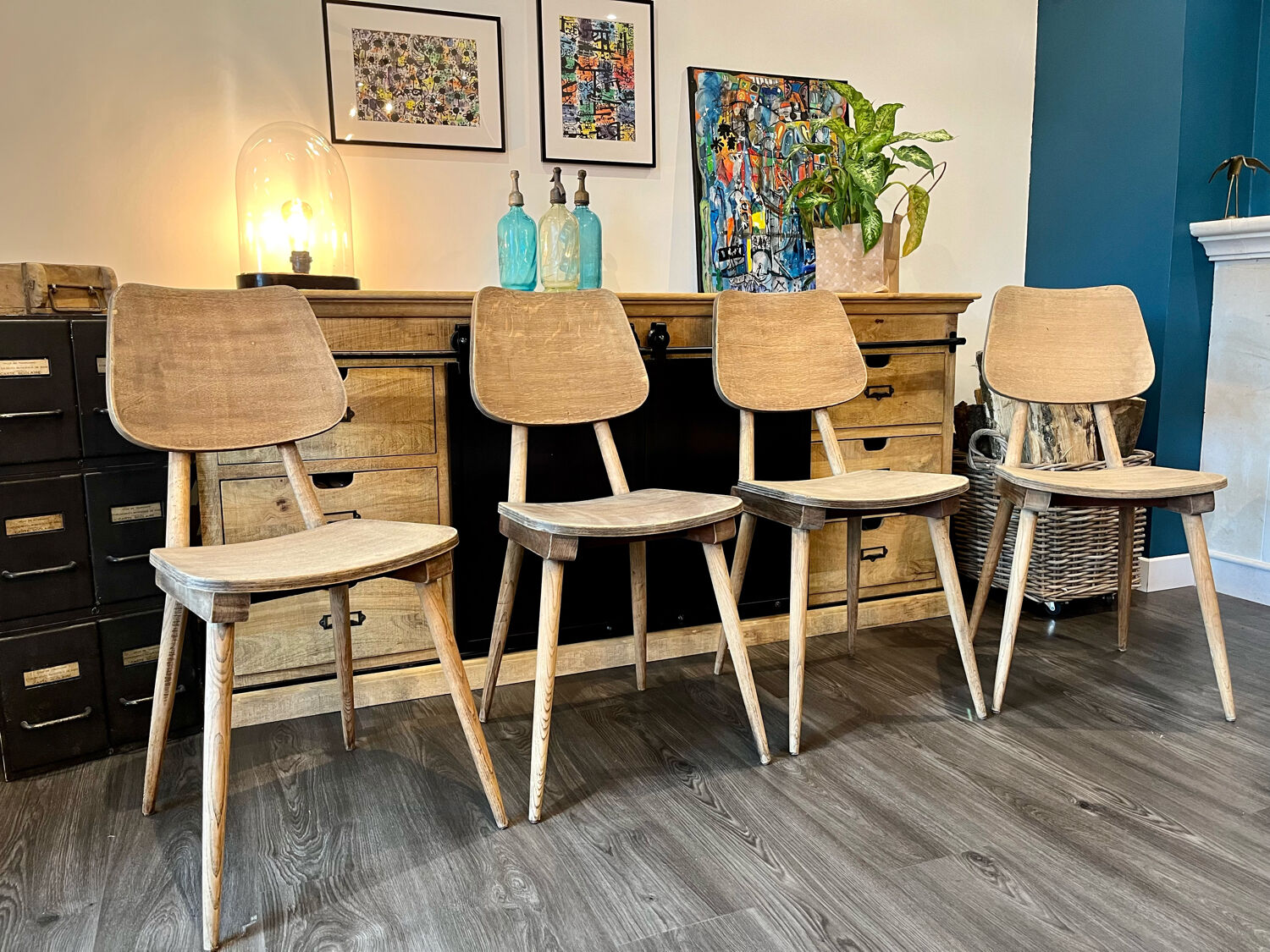 Série de 4 chaises bistrot