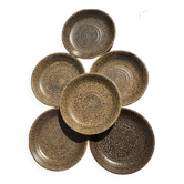 6 Assiettes plates céramique mouchetée les potiers de l’abbaye