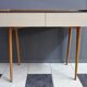 Writing desk table with Black Opaxit glass top 1960s