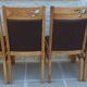 6 High-back chairs in high-quality, plush solid wood with brown faux leather