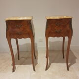 Pair of bedside tables marble top