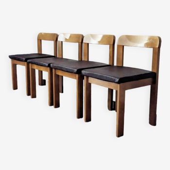 Set of 4 chairs with brutalist design