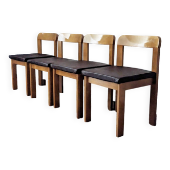 Lot de 4 chaises au design brutaliste
